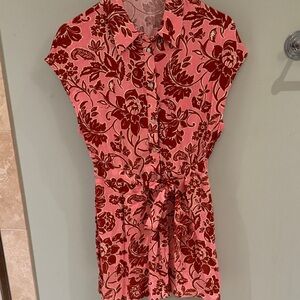 Mango Pink and Red Floral Romper